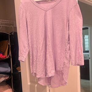 Wilt Lilac Long Sleeve V-Neck Top